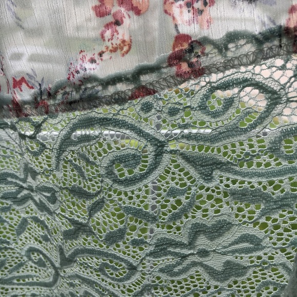 Blue cardigan with pink flower detailing. - Picture 2 of 2